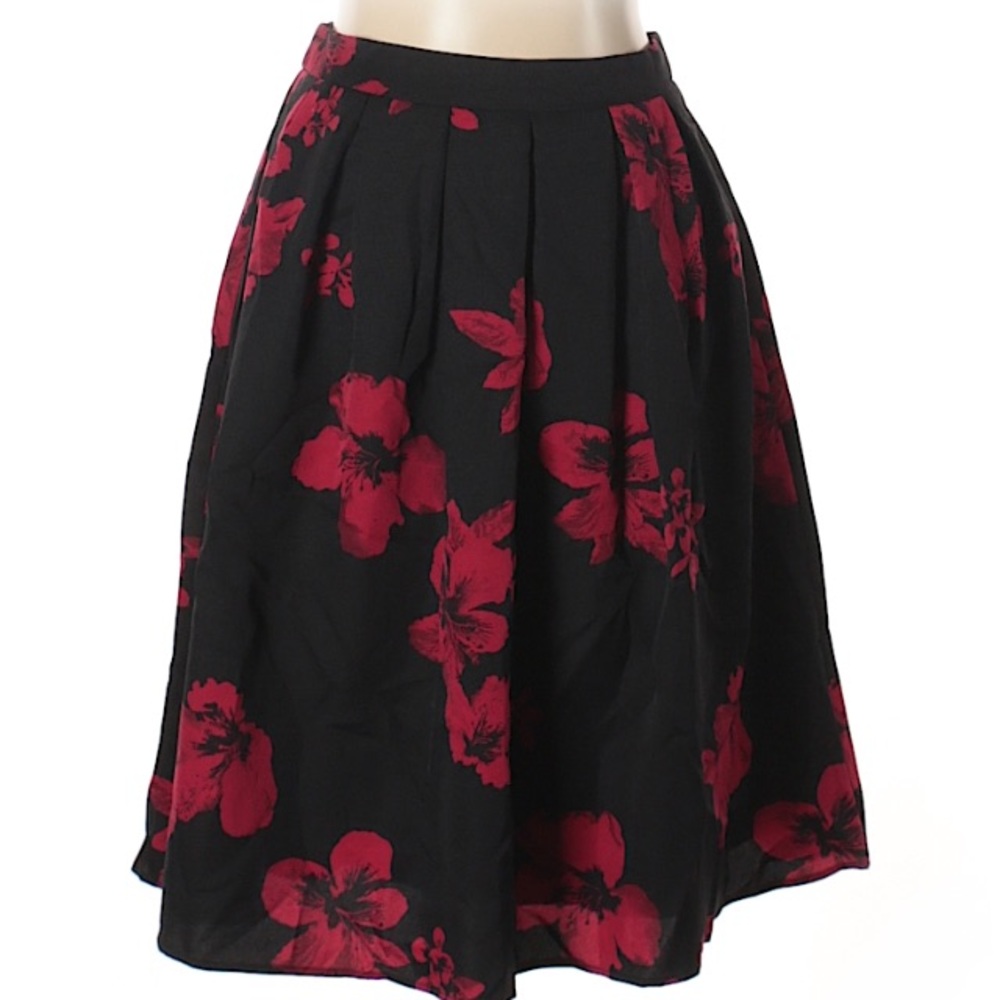 A-line floral skirt